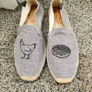 Soludos Lucy Mail espadrilles chicken and waffles size 10